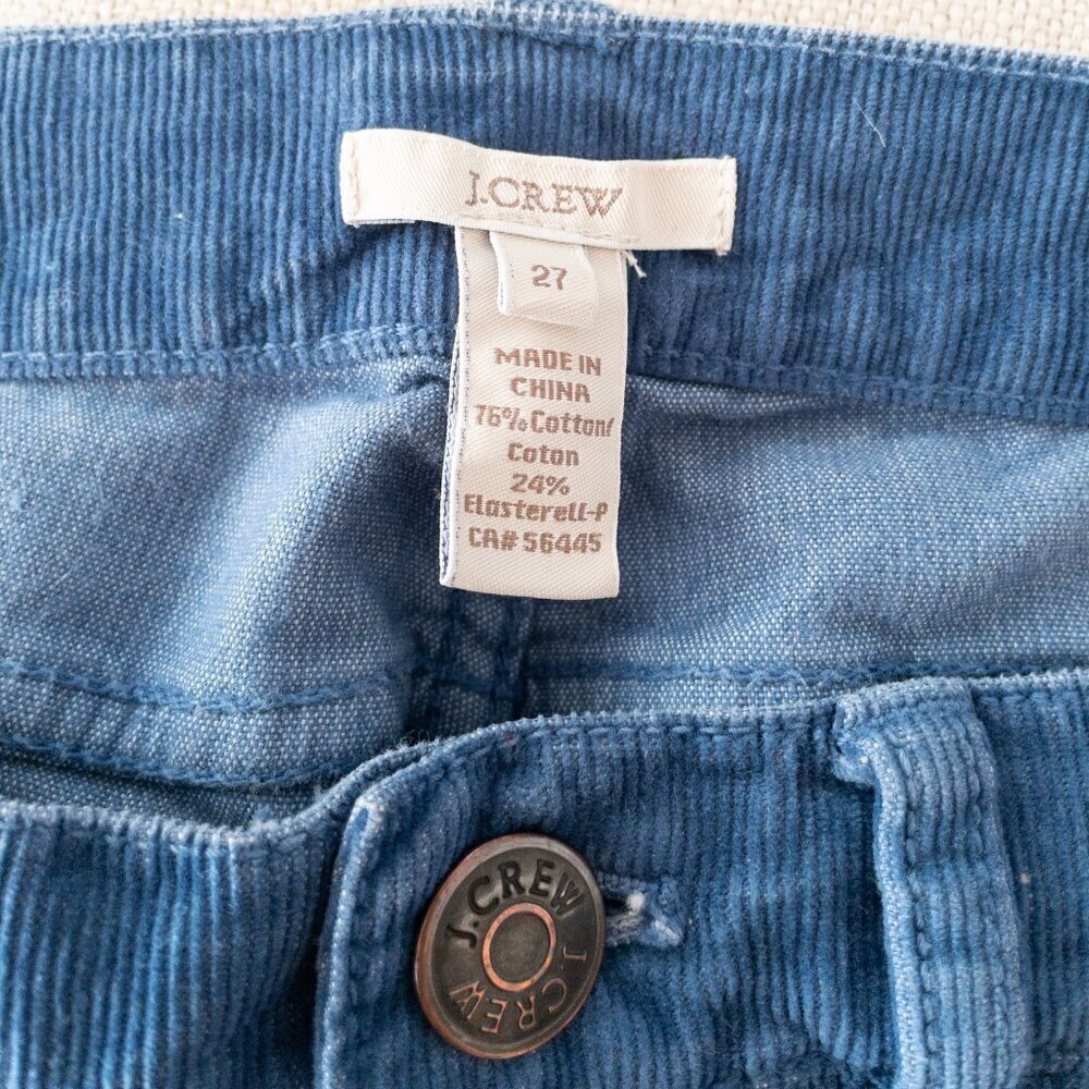 J.Crew Blue Corduroy Shorts Size 27 Tropical Floral Cuff Casual Summer - Picture 3 of 4